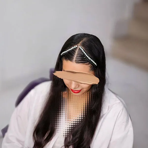 Hair weave with white pearls 20