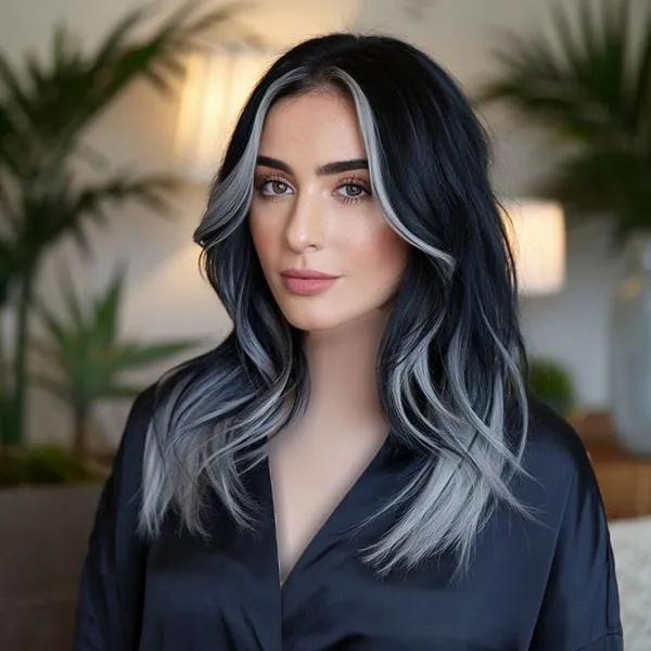 Highlight color on black hair 13