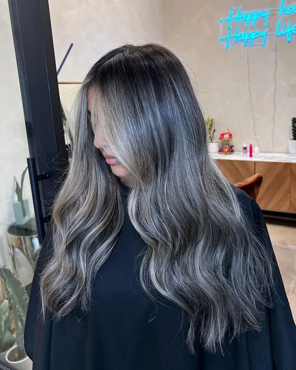 Highlight color on black hair 16