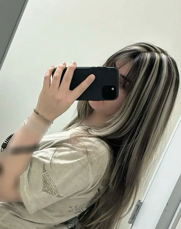 Highlight color on black hair 17