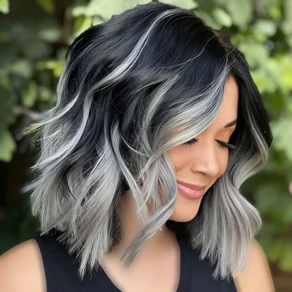 Highlight color on black hair 21