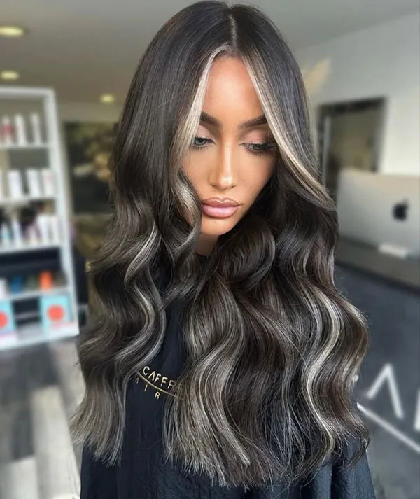 Highlight color on black hair 22