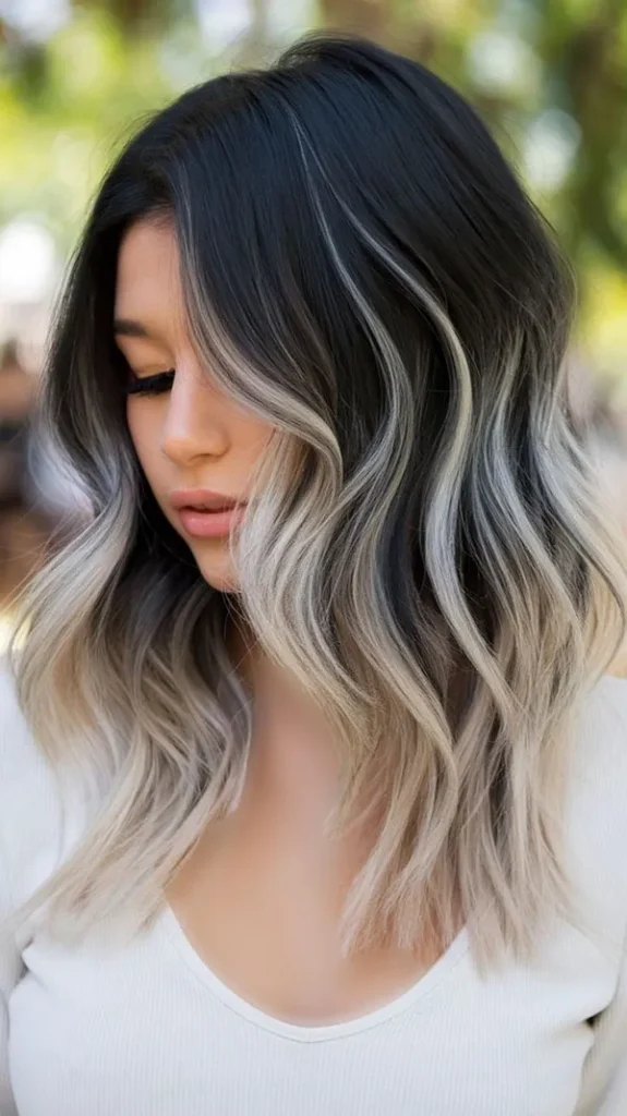 Highlight color on black hair 26