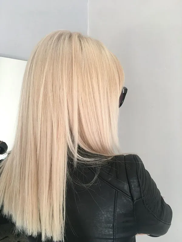 Light hair color with new bleach 14