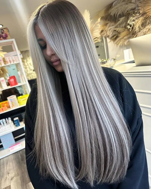 Long hair highlights 14