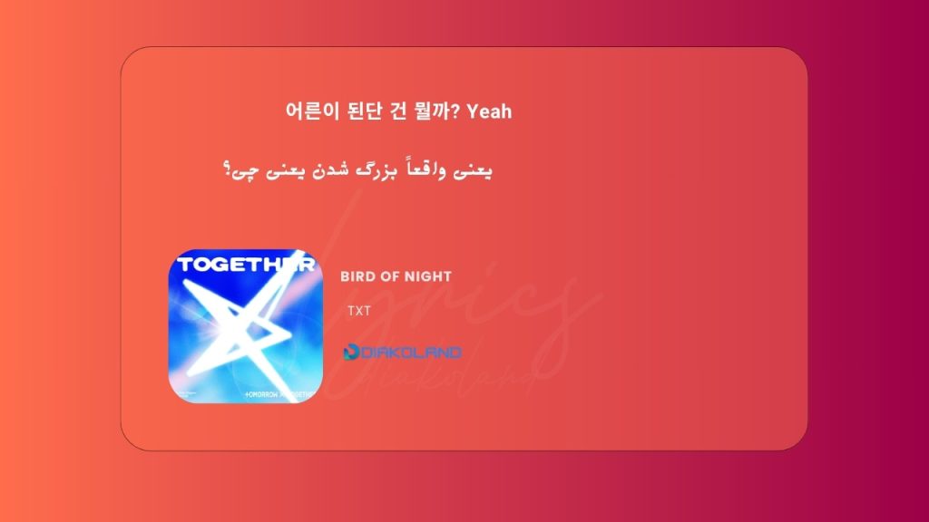 متن و ترجمه آهنگ Bird of Night از TXT