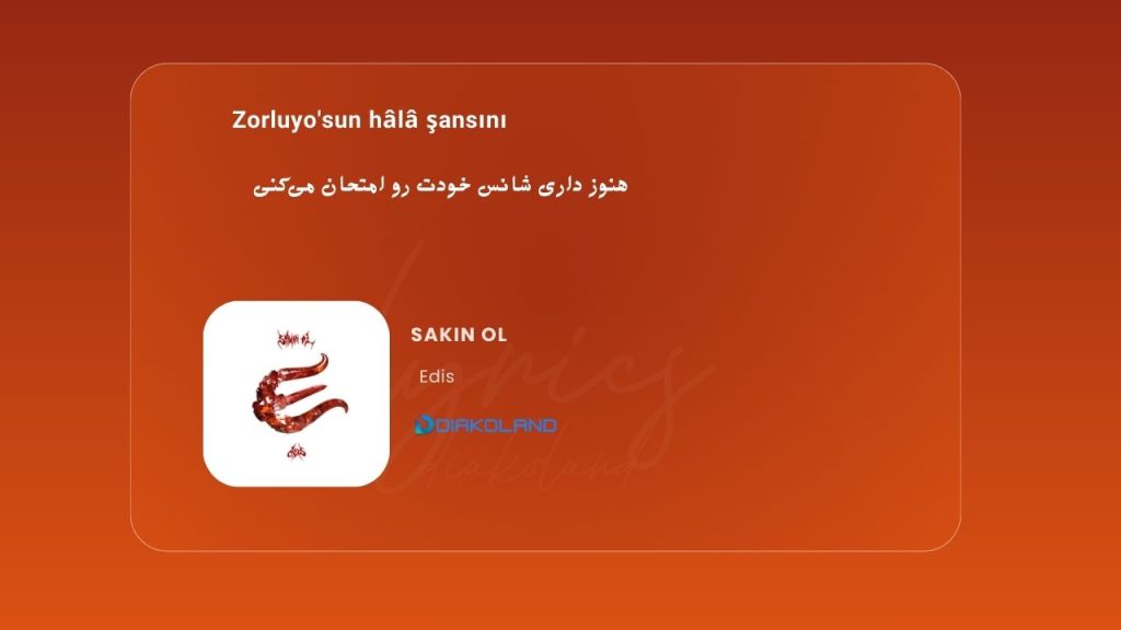 متن و ترجمه آهنگ Sakin Ol از Edis