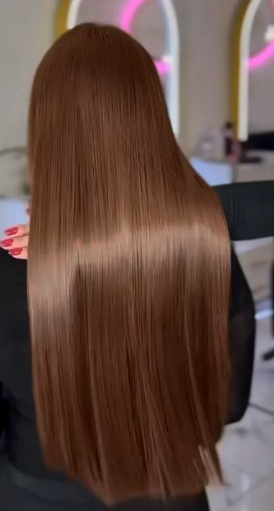 رنگ مو موکا بدون دکلره دخترانه 1404 | رنگ گرمی که این روزا خیلی ترنده! 17 Mocha hair color without bleach 16