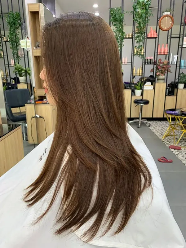رنگ مو موکا بدون دکلره دخترانه 1404 | رنگ گرمی که این روزا خیلی ترنده! 18 Mocha hair color without bleach 17