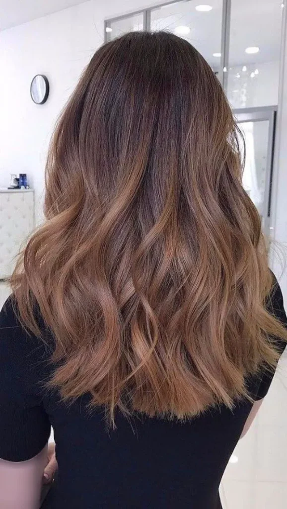 رنگ مو موکا بدون دکلره دخترانه 1404 | رنگ گرمی که این روزا خیلی ترنده! 33 Mocha hair color without bleach 32