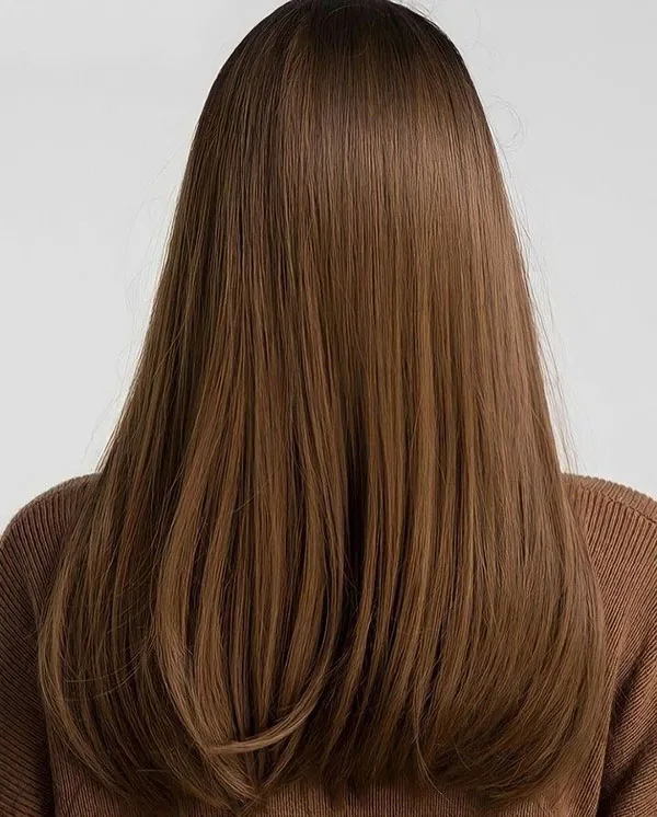 رنگ مو موکا بدون دکلره دخترانه 1404 | رنگ گرمی که این روزا خیلی ترنده! 10 Mocha hair color without bleach 8