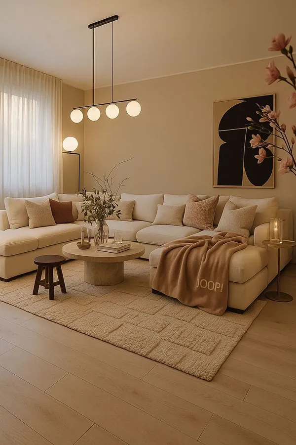 32 مدل دکوراسیون کرم نسکافه ای منزل؛ همون رنگی که خونهتو گرم، شیک و خاص میکنه؟ 21 Nescafe cream home decoration 15