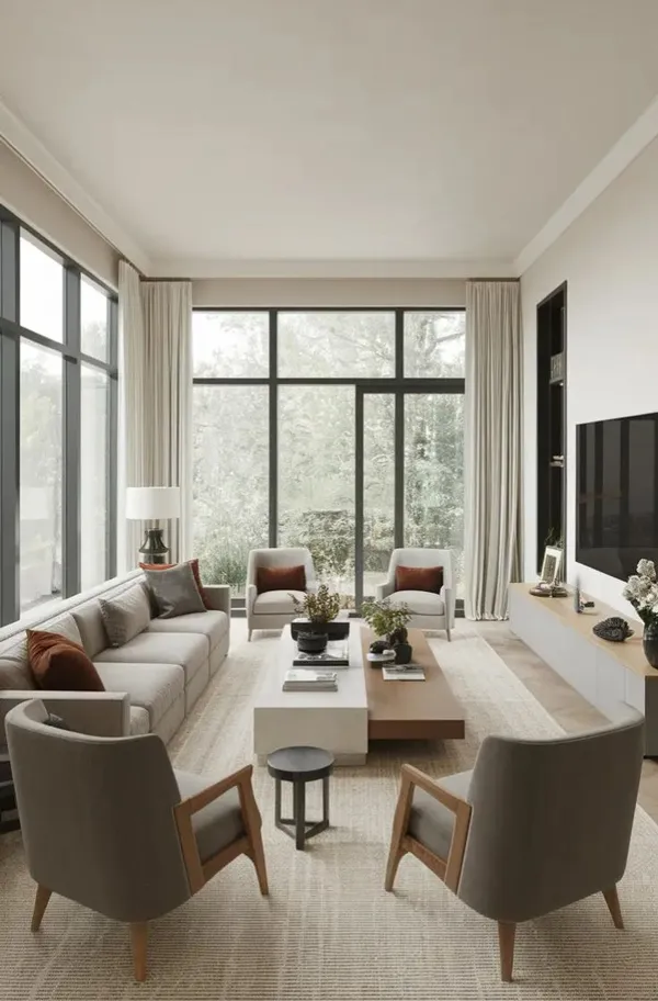 Rectangular living room layout ideas 29