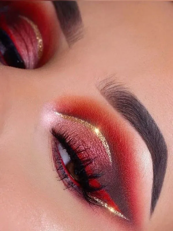 مدل سایه چشم قرمز دخترونه؛ جسورانه ترین ترند میکاپ 2025! 25 Red eye shadow 22