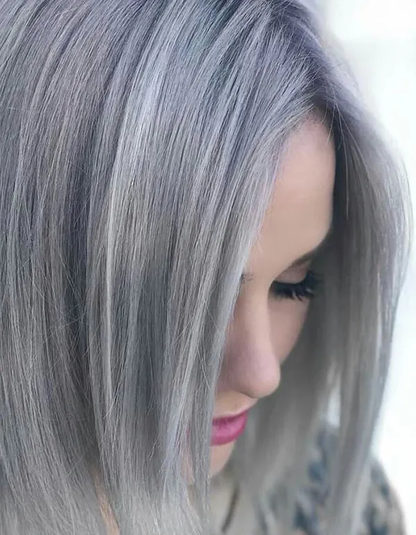 Silver gray hair color 1