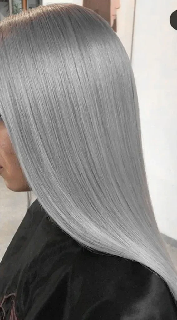 Silver gray hair color 26
