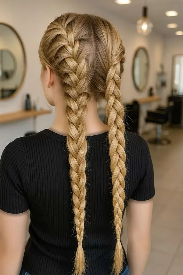 Simple hair weave for girls at home 16