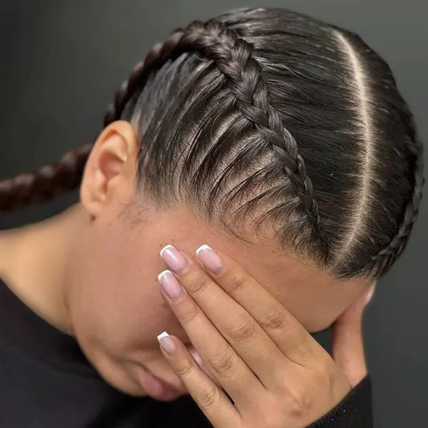 Simple hair weave for girls at home 5