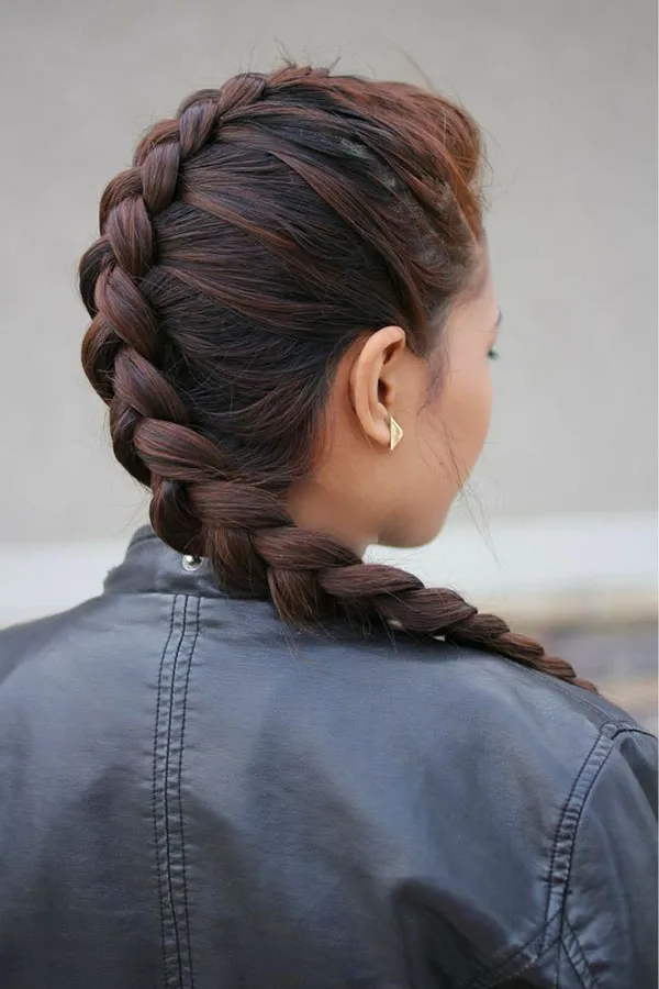 Simple hair weave for girls at home 9