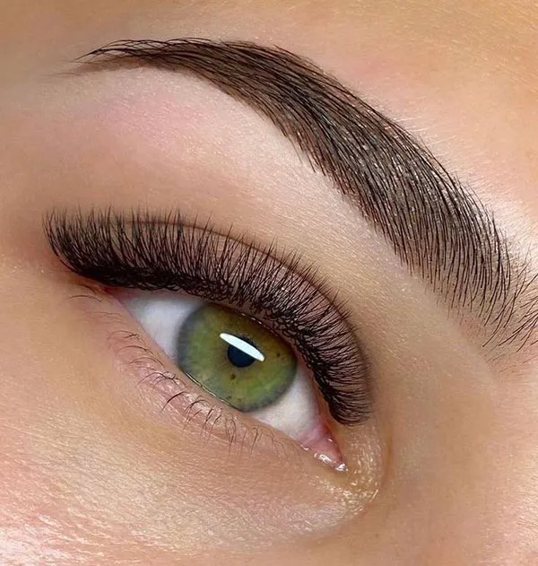 Straight and elongated eyebrow model 11