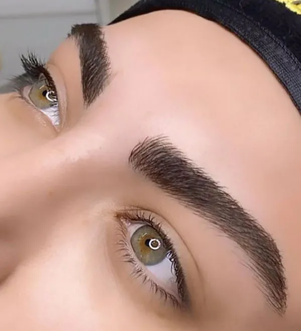 Straight and elongated eyebrow model 26