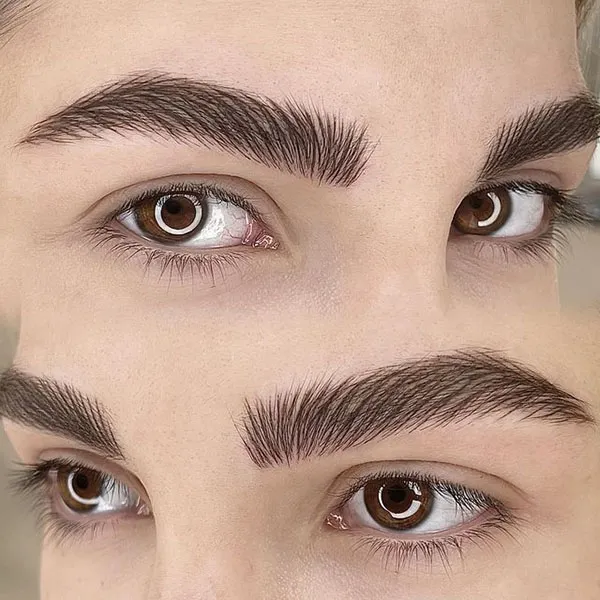 Straight and elongated eyebrow model 3