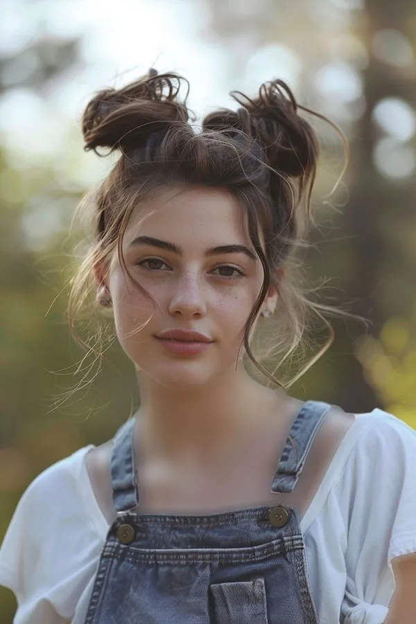 Tomato hairstyle with a middle parting 23