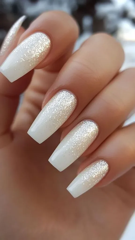 نمونه طرح ناخن عروس سفید اکلیلی | 35 انتخاب شیک و درخشان برای شب خاص تو ! 28 White bridal nail design with wreath 26