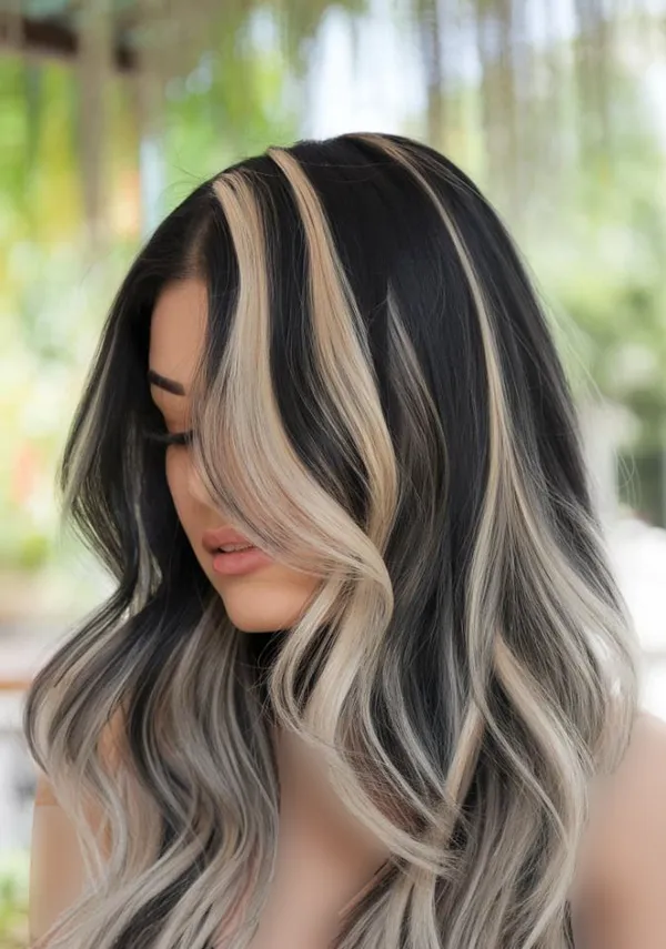 رنگ مو هایلایت تیره و روشن | 30 ترکیب خاص برای موهای جذاب و استایلی متفاوت 10 hair highlight dark light diakoland photo 9