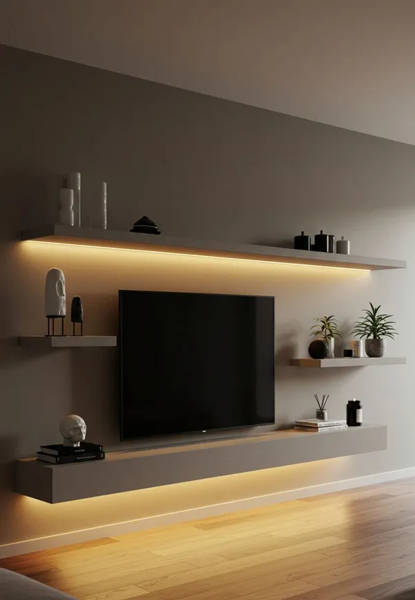 tv wall decor ideas diakoland photo 11