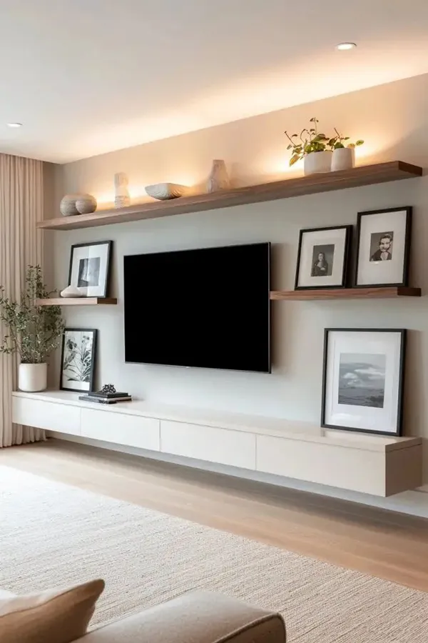 tv wall decor ideas diakoland photo 2
