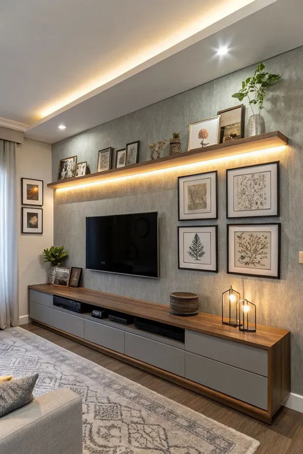 tv wall decor ideas diakoland photo 27