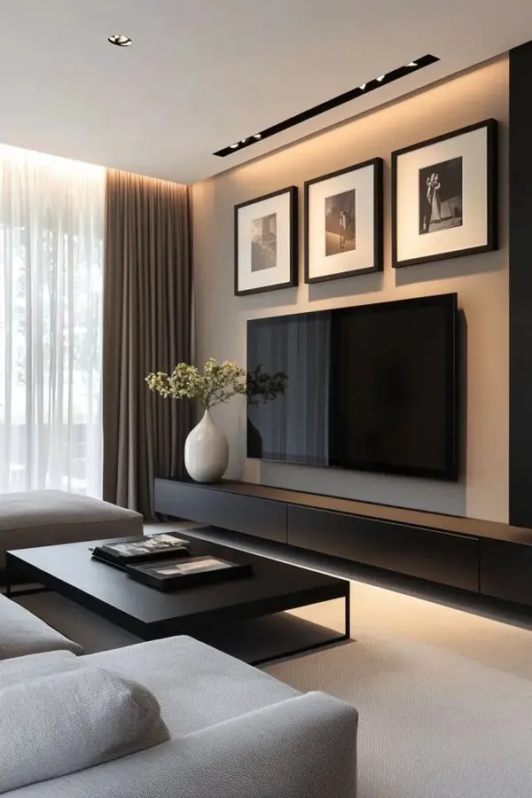 tv wall decor ideas diakoland photo 7