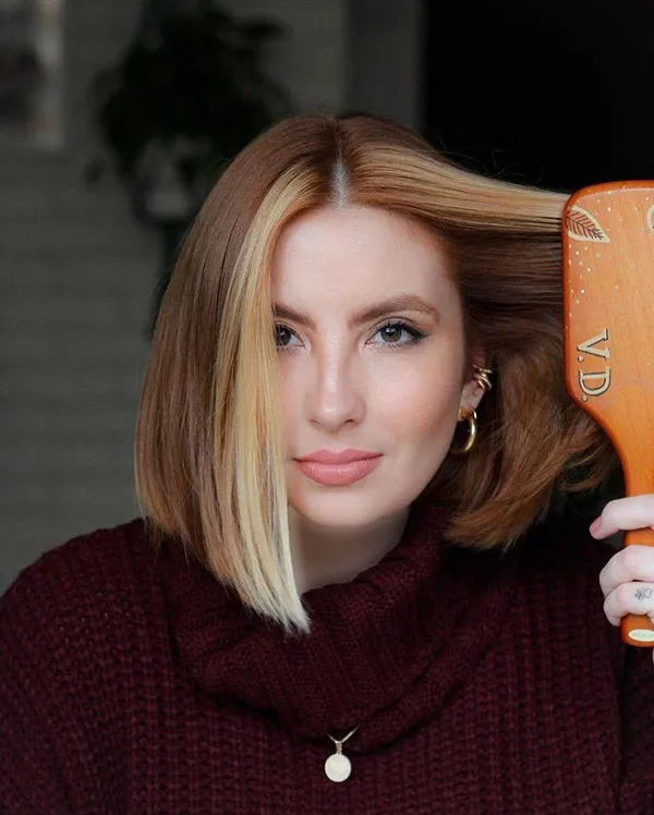 مدل رنگ مو کهربایی دخترانه؛ ترند گرم و درخشان 2025 9 Amber hair color 7