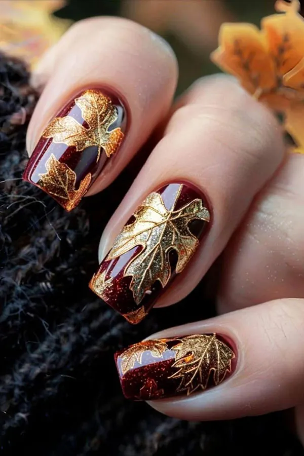 Autumn nail style 9