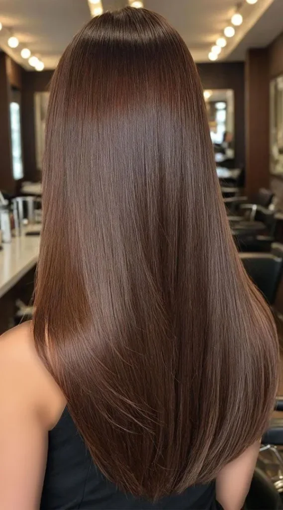 37 مدل رنگ مو خرمایی طبیعی؛ ایدههایی که به هر پوستی میاد! 26 Brown hair color 21