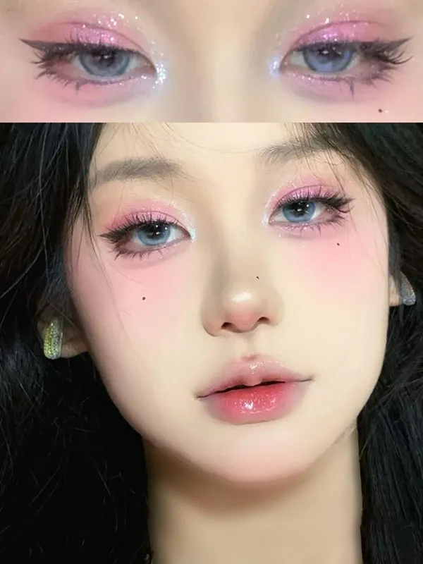 مدل میکاپ چینی دخترانه 2025؛ از لبهای گیلاسی تا رژگونه بامزه! 4 Chinese makeup 1