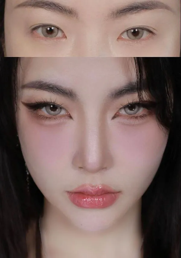 مدل میکاپ چینی دخترانه 2025؛ از لبهای گیلاسی تا رژگونه بامزه! 18 Chinese makeup 15