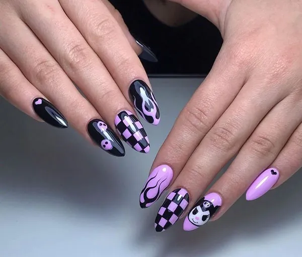 38 طرح ناخن مصنوعی کرومی ترند؛انتخابی برای دخترایی که عاشق دنیای فانتزین! 15 Chrome artificial nails 12