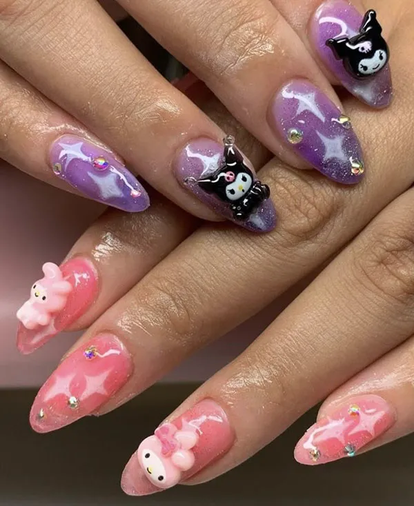 38 طرح ناخن مصنوعی کرومی ترند؛انتخابی برای دخترایی که عاشق دنیای فانتزین! 17 Chrome artificial nails 13