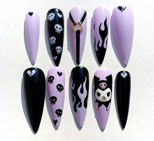 38 طرح ناخن مصنوعی کرومی ترند؛انتخابی برای دخترایی که عاشق دنیای فانتزین! 10 Chrome artificial nails 7