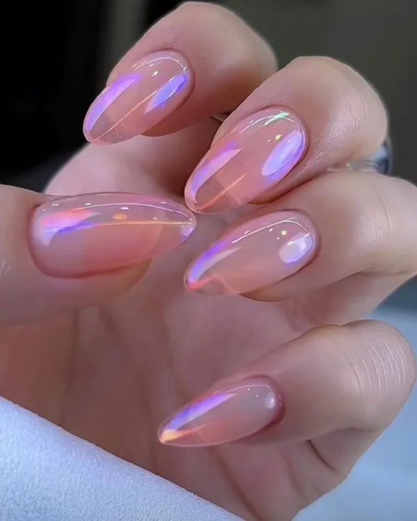 35 مدل ناخن صورتی کروم؛ ترندی که استایل دخترونت رو رویایی میکنه! 30 Chrome pink nails 24