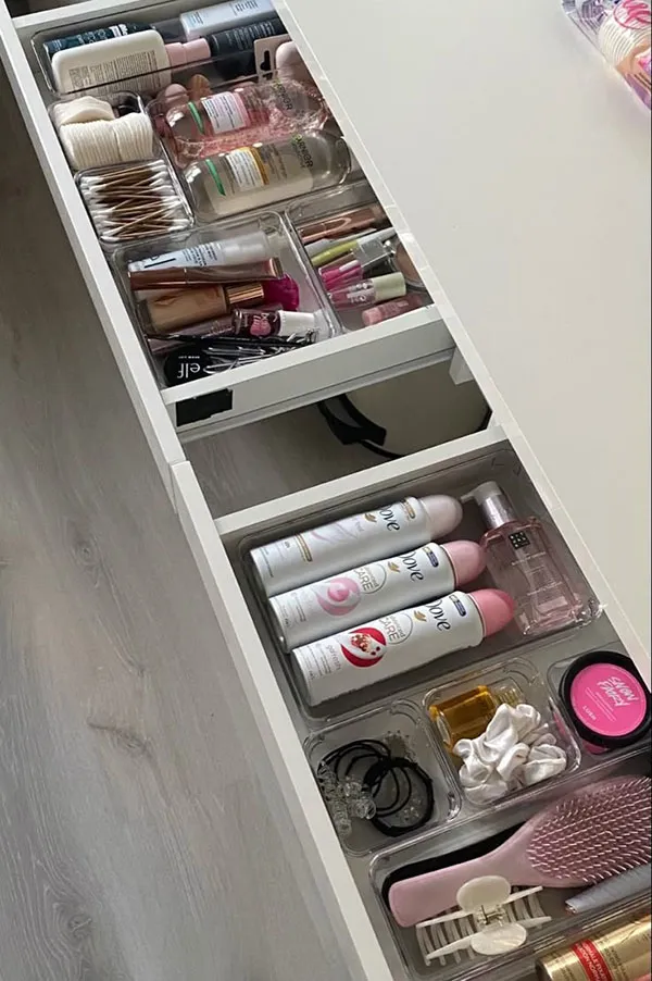 Cosmetic drawer organizer 14