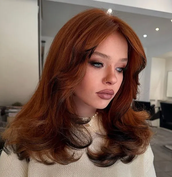 جدیدترین رنگ مو روباهی زنانه و دخترانه 1404؛ ترندی که به همه رنگ پوستها میاد! 12 Fox hair color 9