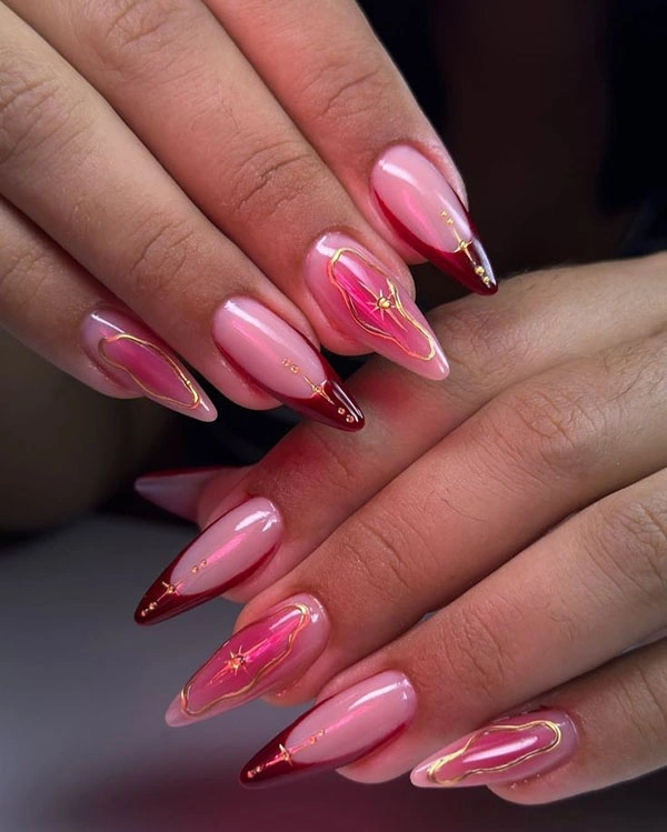 French chrome nails 10