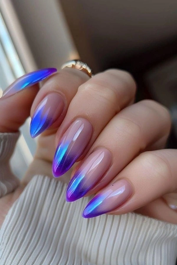 French chrome nails 12