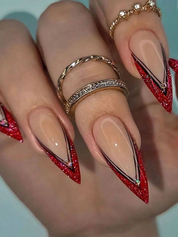 French chrome nails 18