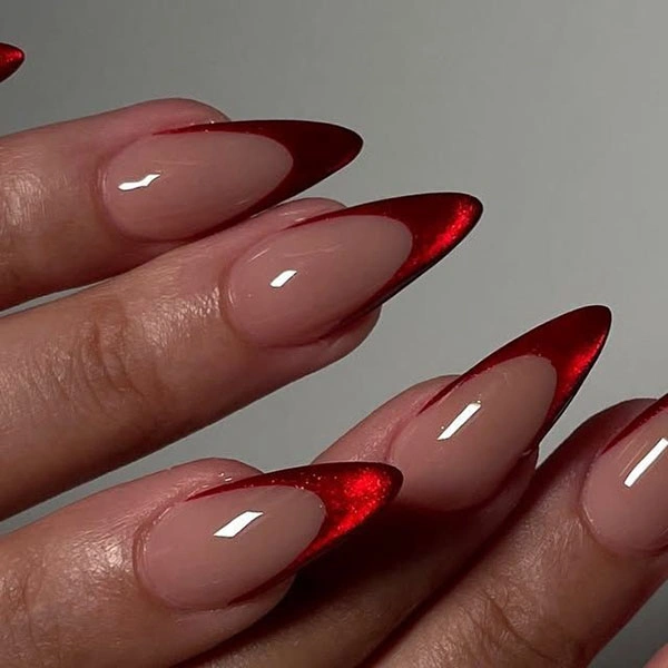 French chrome nails 2