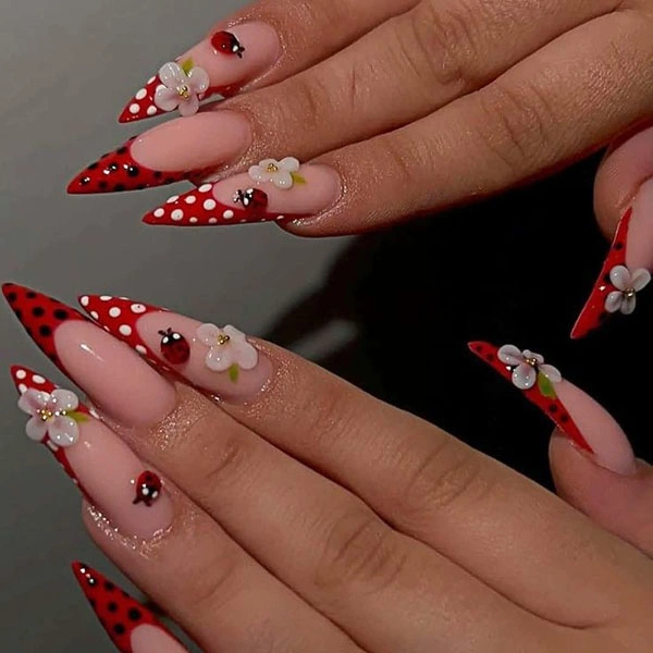 French chrome nails 21