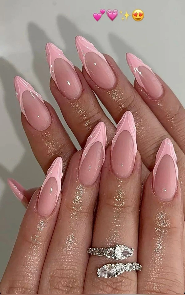 French chrome nails 22